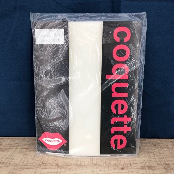 VINTAGE 90's Coquette (OS) White Nylon Stockings Deadstock Made in Canada - Picture 1 of 4